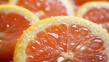 A close-up of oranges glistening with fresh water droplets.