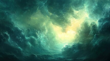 Dramatic, glowing clouds