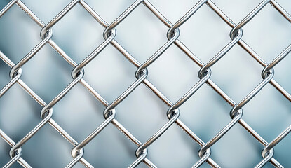 Fototapeta premium shiny wire mesh fence with diamond pattern creates modern and secure look, perfect for various applications