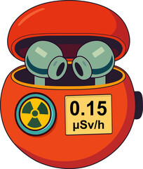 Cartoon Wireless Earbuds with Radiation Meter