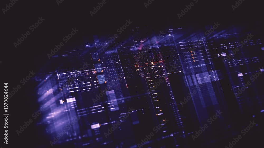 Poster futuristic data matrix ai simulation featuring metaverse inspired elements, an information network, 