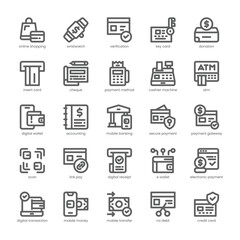 Online Payment Icon pack for your website, mobile, presentation, and logo design. Online Payment Icon outline design. Vector graphics illustration and editable stroke.