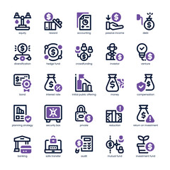 Investment Fund Icon pack for your website, mobile, presentation, and logo design. Investment Fund Icon dual tone design. Vector graphics illustration and editable stroke.