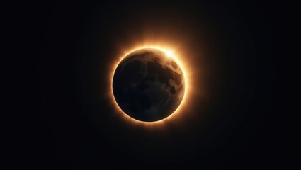Obraz premium Annular Solar Eclipse Celestial Event Moon Orbiting Sun Space Phenomenon Dramatic Lighting