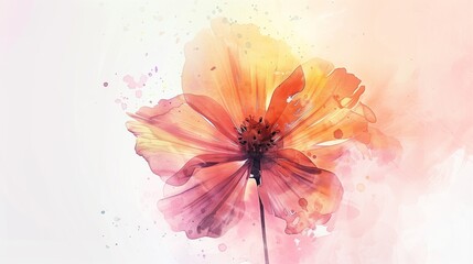 A watercolor-style flower clipart with soft blended colors, displayed against a white background.