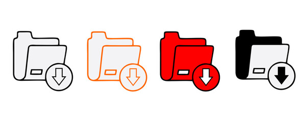 Download flat vector icon. install symbol. Download icon. Upload button. Load symbol. Modern, simple flat vector illustration