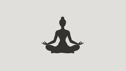 A yoga pose icon with a person meditating, representing mindfulness, clearly drawn on a white background.