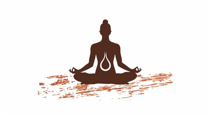 A yoga pose icon with a person meditating, representing mindfulness, clearly drawn on a white background.