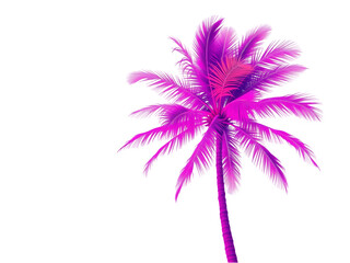 Vibrant Neon Palm Tree Illustration on Transparent Background – Perfect for Tropical and Futuristic Design Projects