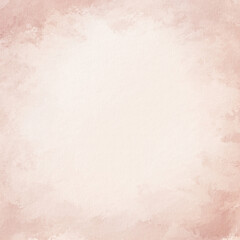 Watercolor background of delicate pink color as square template for a postcard with imitation clouds or old paper.Abstract spots and divorces of large strokes.Hand drawn illustration