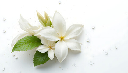 Jasmine Flower Isolated on White Background – Symbol of Purity and Elegance


