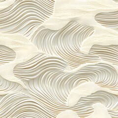 A seamless background texture features an elegant minimalist design of sculpted sand dunes in creamy beige and off-white hues evoking a serene zen garden atmosphere perfect for