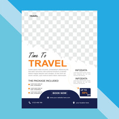 Modern professional travel agency flyer design template