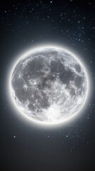 Obraz premium Illustration of Full Moon Illuminating the Night Sky 