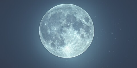 Obraz premium Illustration of Illuminated Full Moon in Night Sky 