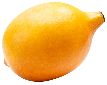 Yellow Achacha or Lemon drop mangosteen isolated on white background, Yellow Garcinia humilis or Garcinia intermedia on white background PNG file.