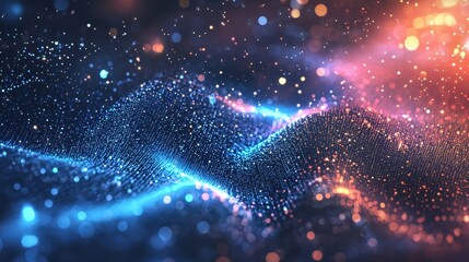 Abstract Digital Futuristic Light Galaxy