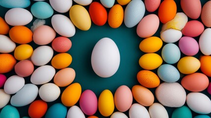 Kaleidoscopic Pattern of Colorful Easter Eggs with Fracturing Designs on a Vibrant Background