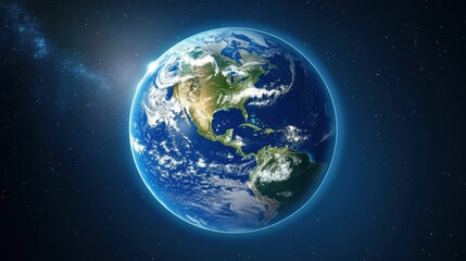 Americas space perspective. Concept map. 3D rendering of the Earth.
