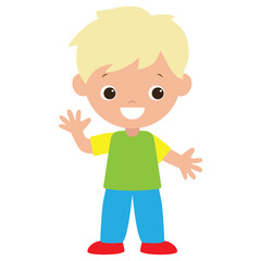 Cute little boy vector cartoon illustration