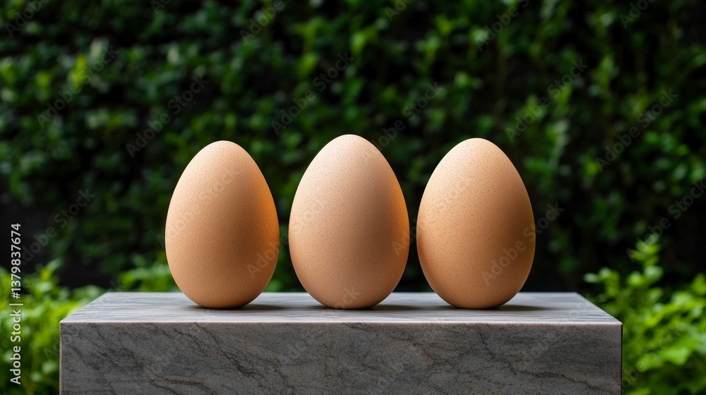 Aufkleber interactive easter sound sculptures in garden setting with decorative eggs on display