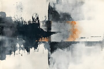 Abstract Grey Black Orange Modern Art Painting Texture Background Style Color Image Moody Design Canvas Visual