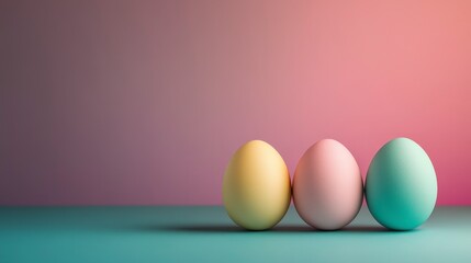 Fototapeta premium Colorful Easter Eggs with Prismatic Light on a Soft Gradient Background