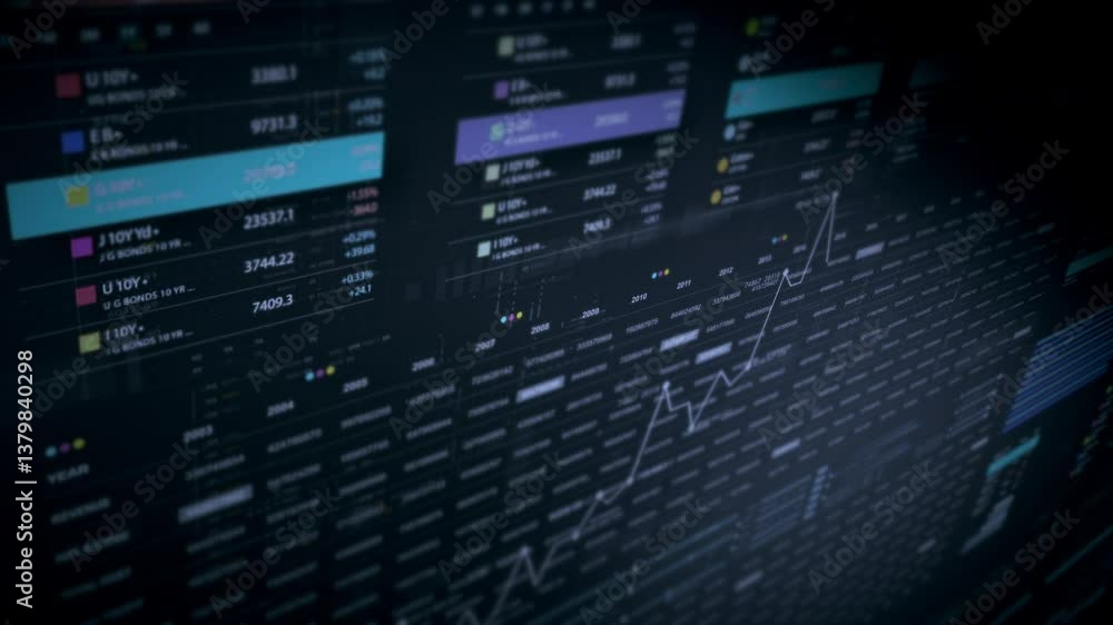 Fototapete dynamic data visuals for business info graphics, animated charts, and data-driven insights for a bus
