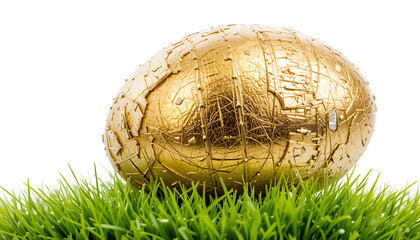 Luxury Golden Easter Egg Isolated for Easter Celebration

