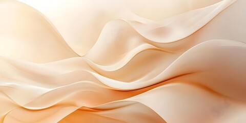 Obraz premium Abstract Beige Wave Background Soft Elegant Fluid Design Texture Smooth Pastel Cream Color Swirling Motion 
