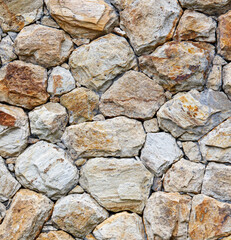A wall made of rocks with a rough texture