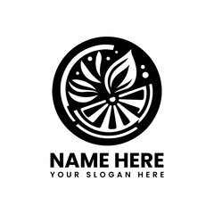 Detailed citrus fruit slice silhouette. Classic tropical fruit motif