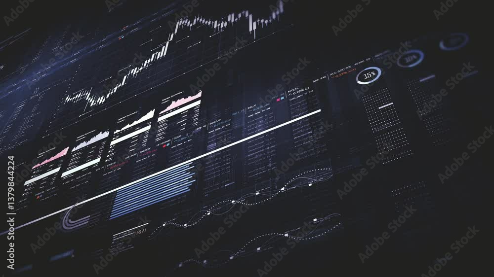 Leinwandbilder dynamic data visuals for business info graphics, animated charts, and data-driven insights for a bus