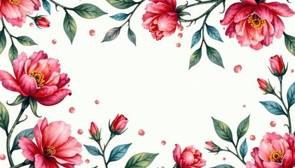 Delicate watercolor floral motif, endlessly repeating, soft, wreath