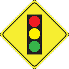 Traffic light sign isolated on a white background.