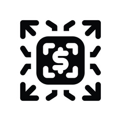 decentralized glyph icon. Strong and solid vector icon for websites, mobile interfaces, presentations, and visual branding. High quality and easy to edit.