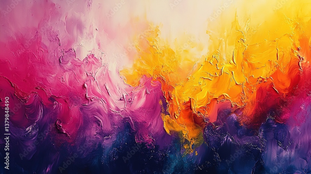 Poster bold strokes of color intertwine in this mesmerizing textured abstract art