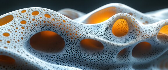 Abstract organic form with intricate cavities