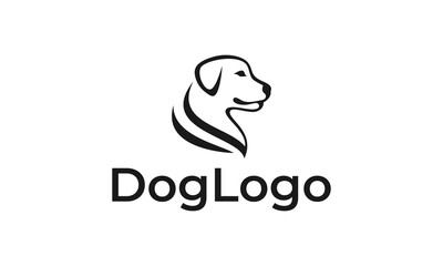 retriever dog logo vector illustration, outline dog logo template