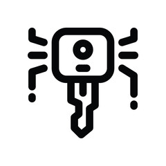 digital key line icon. Clean and minimalist vector icon for websites, mobile apps, presentations, and logos. Fully scalable and customizable for any project.