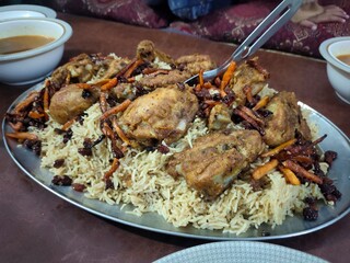 Tasty rice cooked in chicken