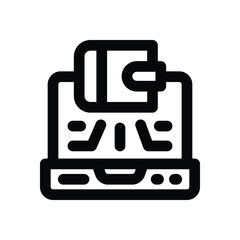 Fototapeta premium ewallet line icon. Clean and minimalist vector icon for websites, mobile apps, presentations, and logos. Fully scalable and customizable for any project.