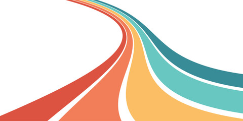 Abstract background of rainbow groovy Wavy Line design in 1970s Hippie Retro style. Vector pattern ready to use for cloth, textile, wrap and other. vector ilustration