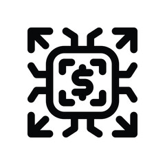 decentralized line icon. Clean and minimalist vector icon for websites, mobile apps, presentations, and logos. Fully scalable and customizable for any project.