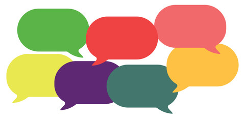 Colorful chat or speech bubble collection