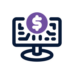 computer dual tone icon. Sleek and modern vector icon for websites, mobile apps, marketing materials, and corporate design. Fully scalable and ready to use.