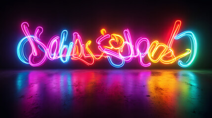 neon, sign, illustration, light, party, new year, design, text, year, celebration, vector, card, color, holiday, new, symbol, happy, celebrate, love, fire, glow, bright, dark, decoration, glowing