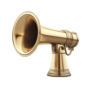 Vintage brass gramophone with shiny finish, perfect for music lovers