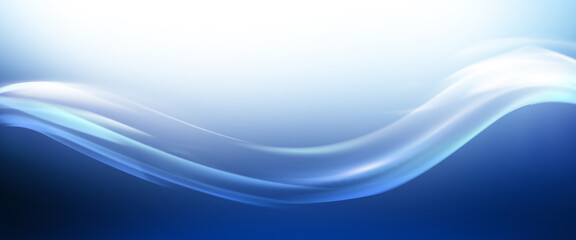Fototapeta premium Abstract background with blue gradient and wave-like light streaks.