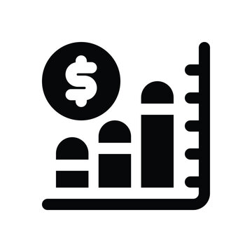 graph glyph icon. Strong and solid vector icon for websites, mobile interfaces, presentations, and visual branding. High quality and easy to edit.